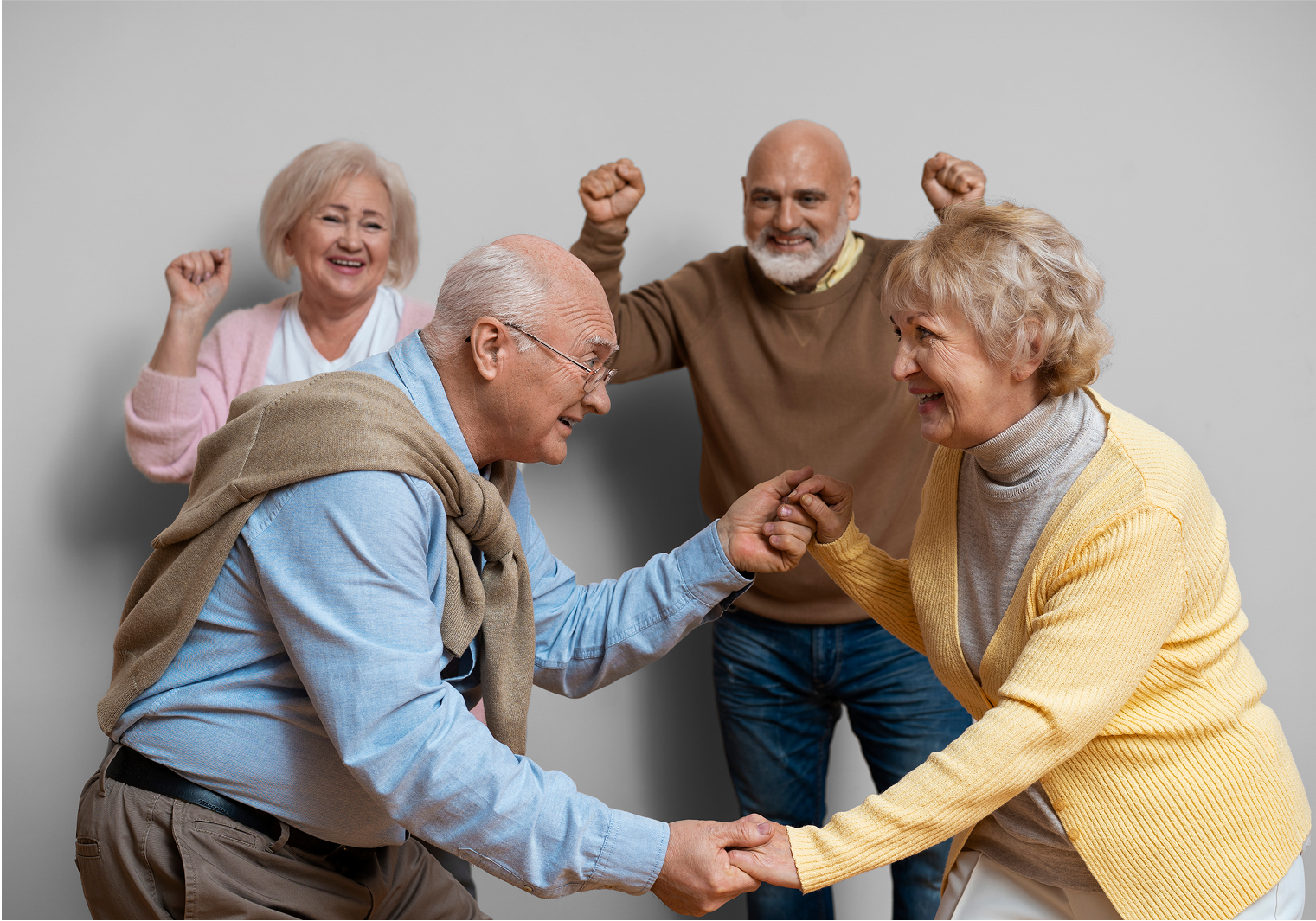 Elder Friends Dancing